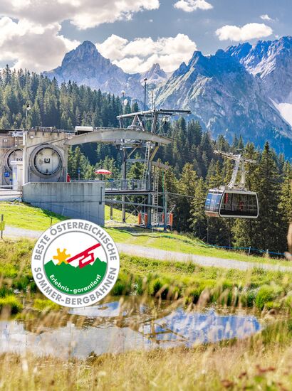 Panoramabahn mit Qualitätssiegel "Beste österreichische Sommerbergbahnen" | © Bergbahnen Brandnertal
