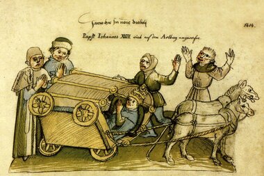 Unfall des Gegenpapstes Johannes XXIII. am Arlbergweg 1414